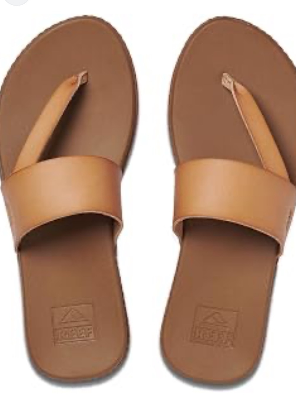 Reef Tan Leather Slide & Toe-Post Sandals